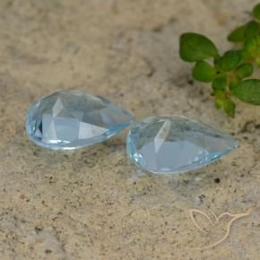 Pedras preciosas de Topázio Céu azul natural de 1.45 ct, Formato de pêra, VVS-VS