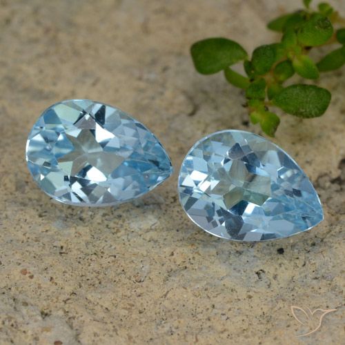 1.85ctw Natural Céu azul Topázio, Formato de pêra, VVS-VS