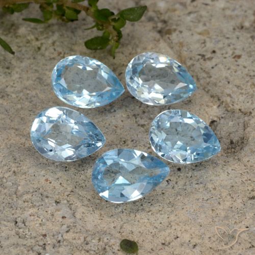 4.19ctw Natural Azul Suíço Topázio, Formato de pêra, VVS-VS