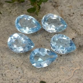 Pedras preciosas de Topázio Azul Suíço natural de 4.19 ct, Formato de pêra, VVS-VS