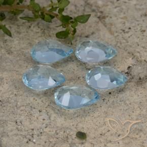 Pedras preciosas de Topázio Azul Suíço natural de 4.19 ct, Formato de pêra, VVS-VS