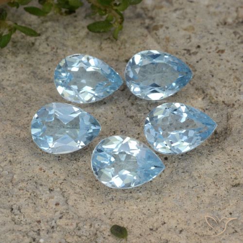 3.87ctw Natural Céu azul Topázio, Formato de pêra, VVS-VS