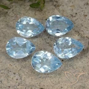 Pedras preciosas de Topázio Céu azul natural de 3.87 ct, Formato de pêra, VVS-VS