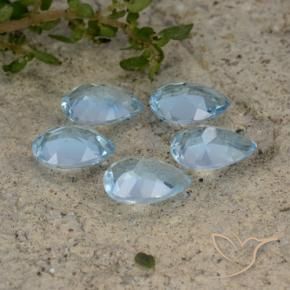 Pedras preciosas de Topázio Céu azul natural de 3.87 ct, Formato de pêra, VVS-VS