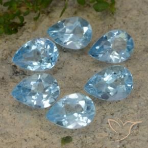 Pedras preciosas de Topázio Céu azul natural de 5.01 ct, Formato de pêra, VVS-VS