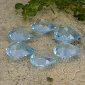 Pedras preciosas de Topázio Céu azul natural de 5.01 ct, Formato de pêra, VVS-VS