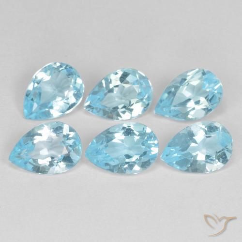 Pedras preciosas de Topázio Céu azul natural de 4.35 ct, Formato de pêra, VVS-VS