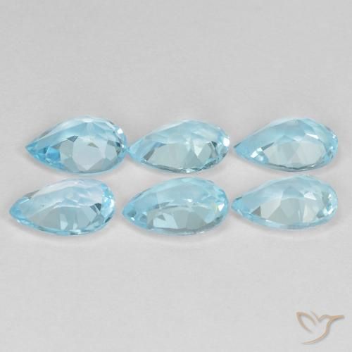 Pedras preciosas de Topázio Céu azul natural de 4.35 ct, Formato de pêra, VVS-VS