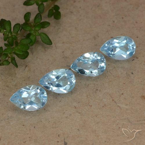 2.27ctw Natural Azul Suíço Topázio, Formato de pêra, VVS-VS
