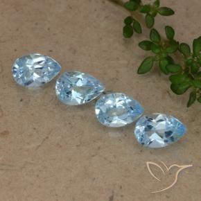 Pedras preciosas de Topázio Azul Suíço natural de 2.14 ct, Formato de pêra, VVS-VS