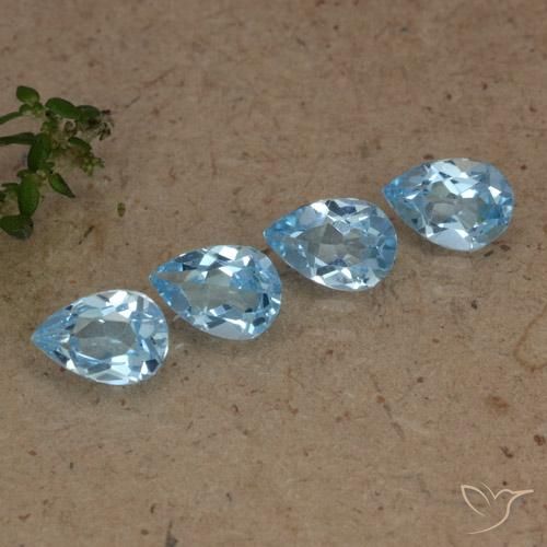 2.03ctw Natural Azul Suíço Topázio, Formato de pêra, VVS-VS