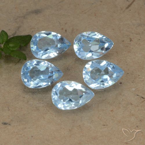 2.90ctw Natural Azul Suíço Topázio, Formato de pêra, VVS-VS