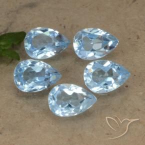 Pedras preciosas de Topázio Azul Suíço natural de 2.90 ct, Formato de pêra, VVS-VS