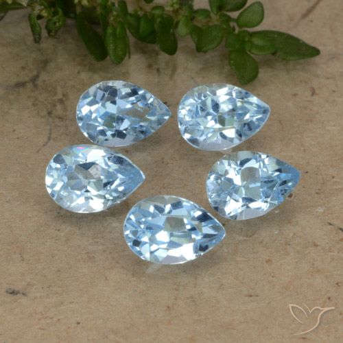 2.85ctw Natural Azul Suíço Topázio, Formato de pêra, VVS-VS