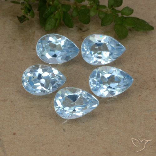 2.89ctw Natural Céu azul Topázio, Formato de pêra, VVS-VS