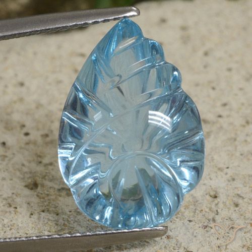 11.15ct Natural Azul Suíço Topázio, Flor cortada, Transparente