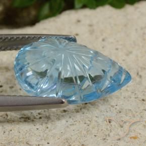 Topázio Azul Suíço Natural 11.15ct, Flor cortada, Transparente