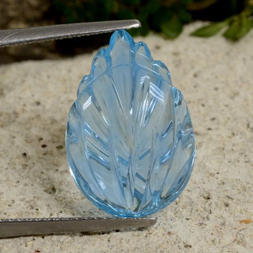 8.57ct Natural Azul Suíço Topázio, Flor cortada, Transparente