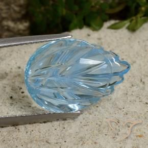 Topázio Azul Suíço Natural 8.57ct, Flor cortada, Transparente