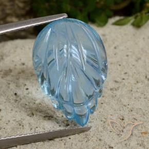 Topázio Azul Suíço Natural 8.57ct, Flor cortada, Transparente