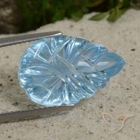Topázio Céu azul Natural 12.49ct, Flor cortada, Transparente