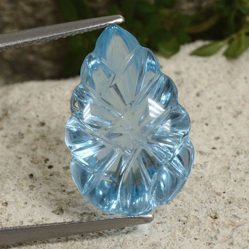 11.31ct Natural Céu azul Topázio, Flor cortada, Transparente