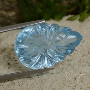 Topázio Céu azul Natural 11.31ct, Flor cortada, Transparente