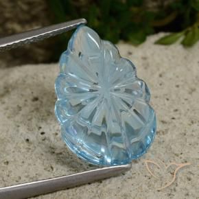 Topázio Céu azul Natural 11.31ct, Flor cortada, Transparente