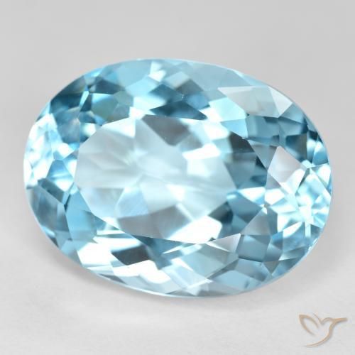 Topázio Azul Suíço Natural 22.89ct, oval, VVS