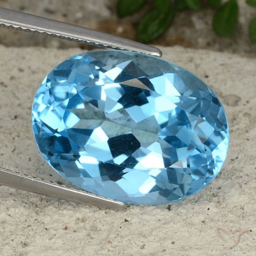 22.38ct Natural Azul Suíço Topázio, oval, VVS-VS