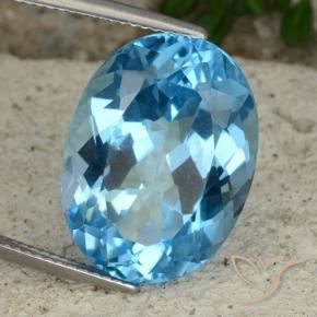 Topázio Azul Suíço Natural 22.38ct, oval, VVS-VS