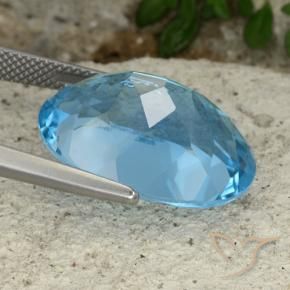 Topázio Azul Suíço Natural 22.38ct, oval, VVS-VS