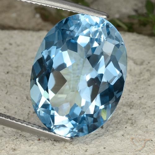 Topázio Azul Suíço Natural 21.85ct, oval, VVS