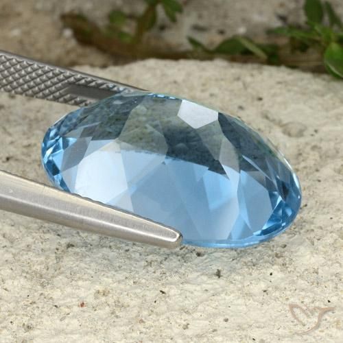 Topázio Azul Suíço Natural 21.85ct, oval, VVS