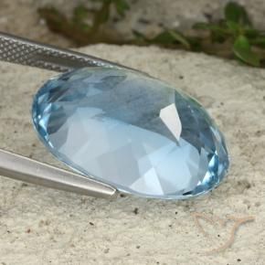 Topázio Céu azul Natural 23.22ct, oval, VVS