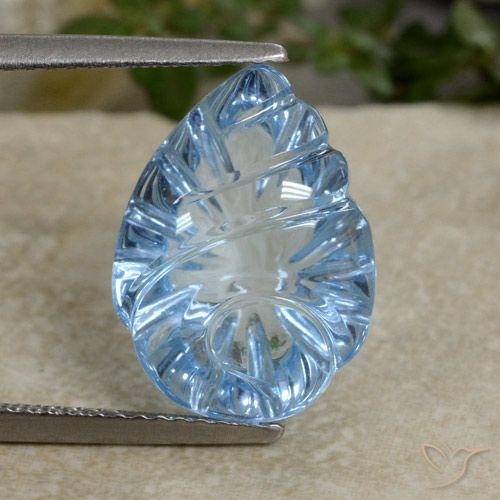 9.03ct Natural Azul Suíço Topázio, Flor cortada, Transparente