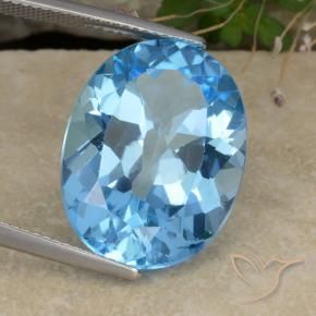 Topázio Céu azul Natural 21.97ct, oval, VVS-VS