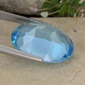 Topázio Céu azul Natural 21.97ct, oval, VVS-VS