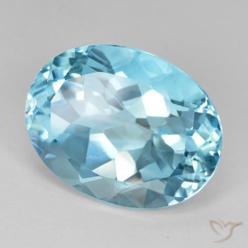 Topázio Azul Suíço Natural 23.33ct, oval, VVS