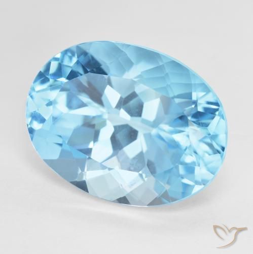 Topázio Azul Suíço Natural 23.32ct, oval, VVS
