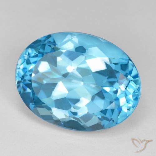 Topázio Azul Suíço Natural 23.54ct, oval, VVS