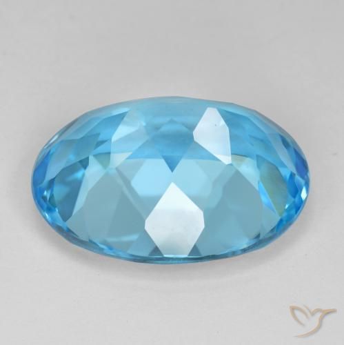 Topázio Azul Suíço Natural 23.54ct, oval, VVS