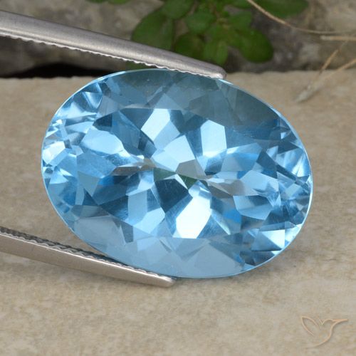 21.58ct Natural Céu azul Topázio, oval, VVS-VS