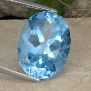 Topázio Céu azul Natural 21.58ct, oval, VVS-VS