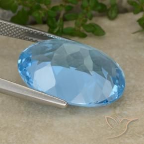 Topázio Azul Suíço Natural 22.02ct, oval, VVS-VS