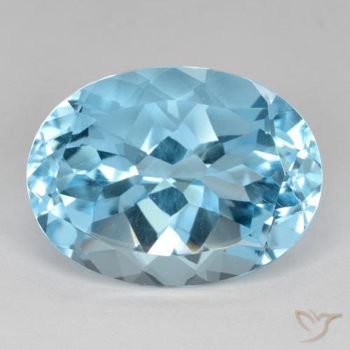 22.83ct Natural Céu azul Topázio, oval, VVS-VS