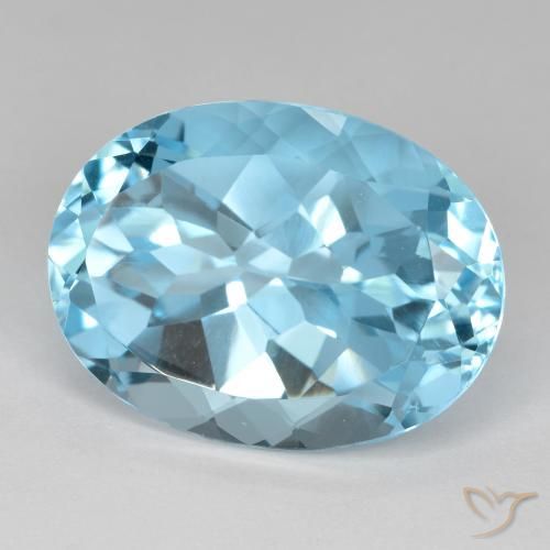 Topázio Céu azul Natural 22.83ct, oval, VVS-VS