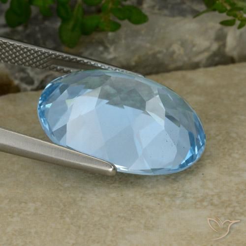 Topázio Azul Suíço Natural 21.75ct, oval, VVS-VS