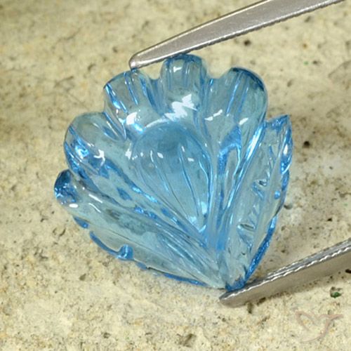 13.37ct Natural Azul Suíço Topázio, Flor cortada, Transparente