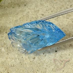 Topázio Azul Suíço Natural 23.87ct, Flor cortada, Transparente